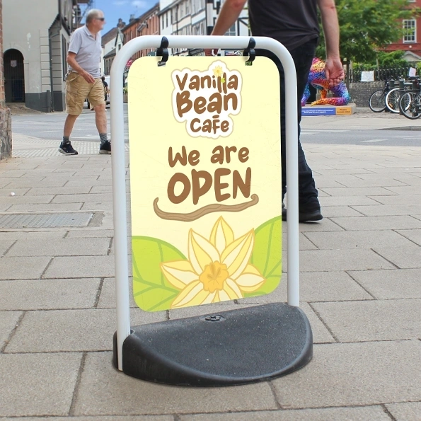  Eco Swinger Outside Cafe Showing Vanilla Bean Artwork